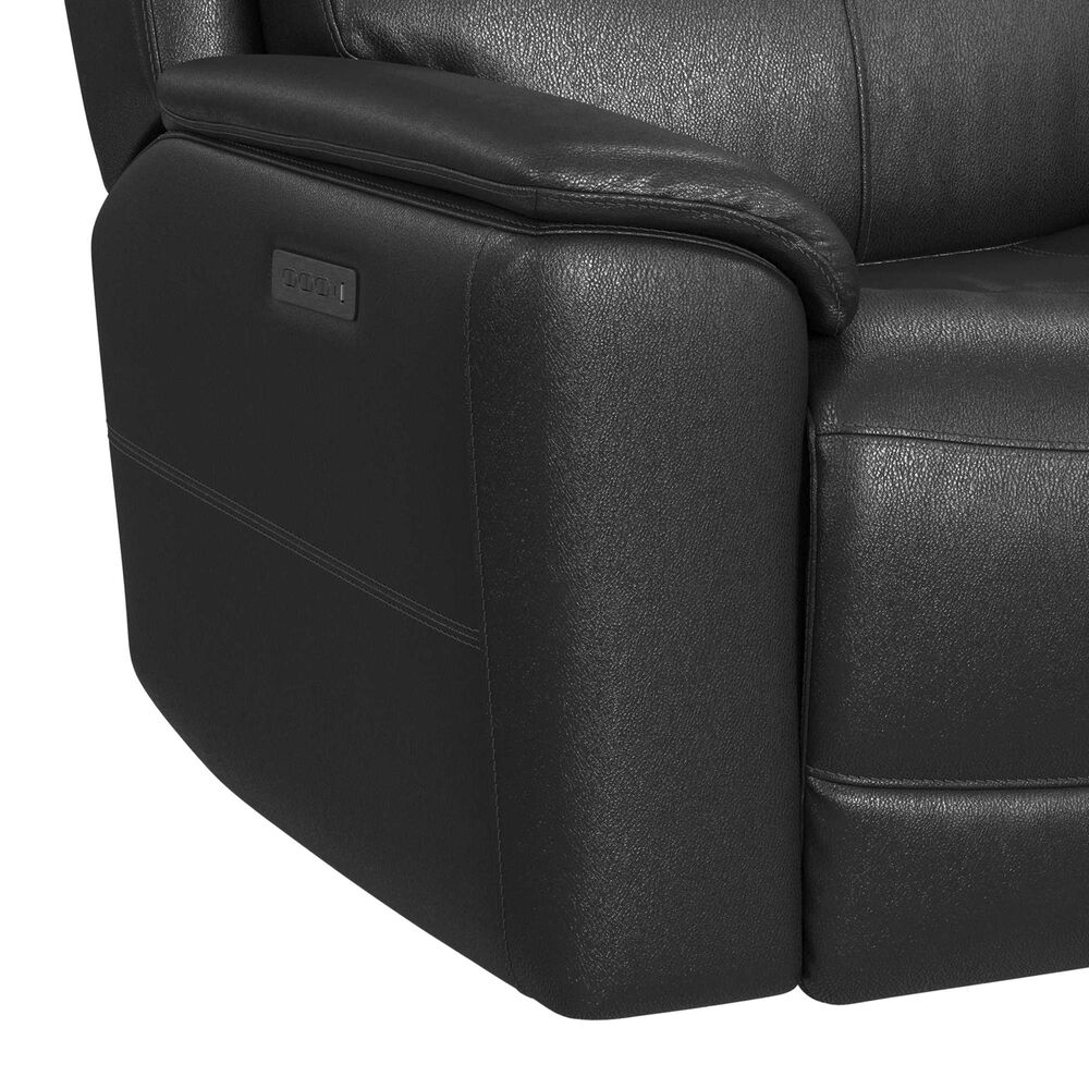 Flexsteel Crew Power Recliner with Power Headrest and Lumbar in Raven, , large