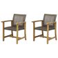 Hearth and Haven Hampton Outdoor Dining Chair in Brown (Set of 2), , large