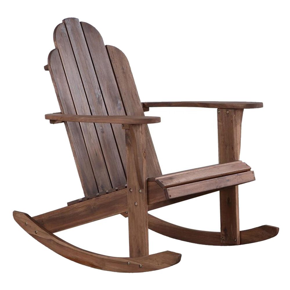 Linden Boulevard Adirondack Outdoor Rocker in Teak, , large