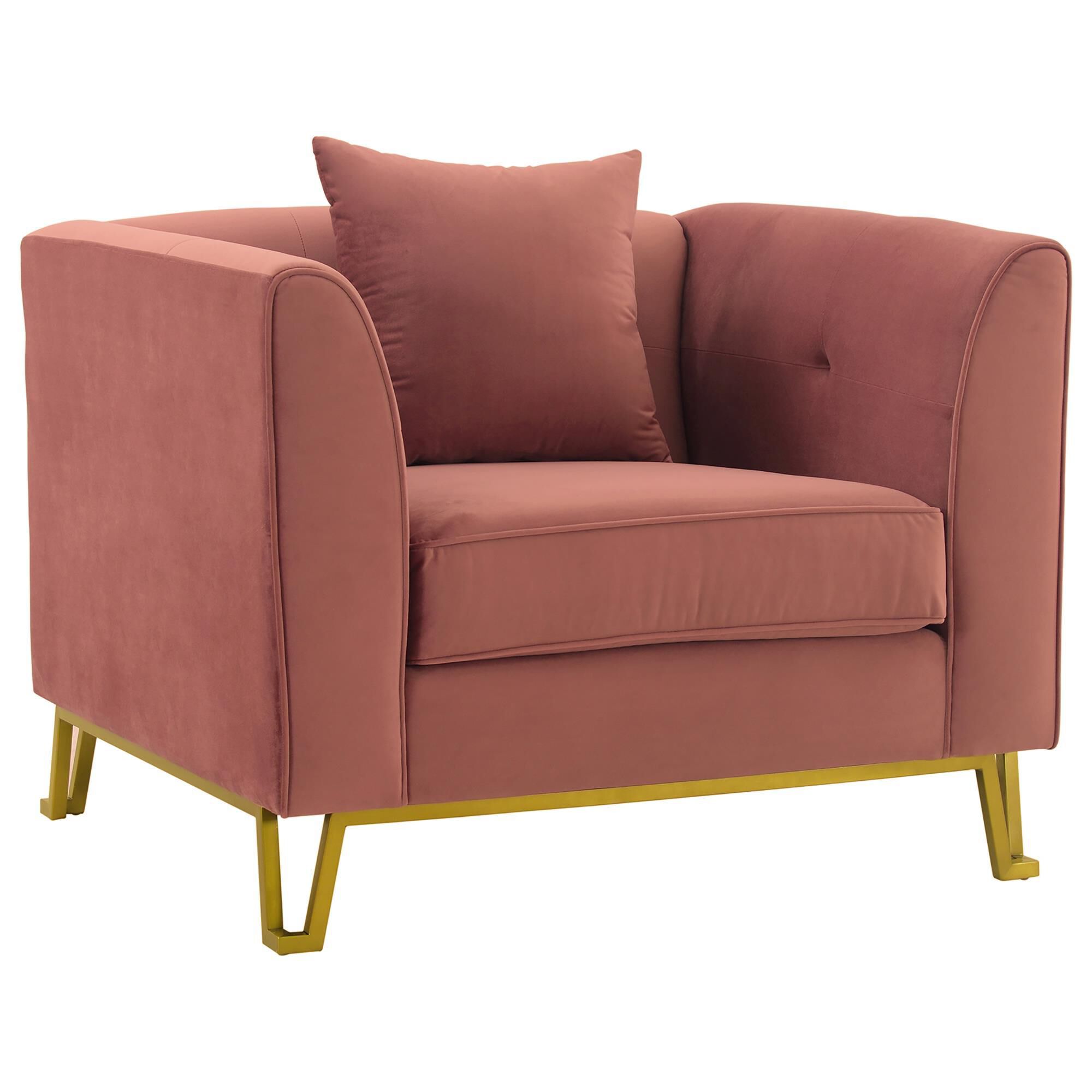 Blue River Everest Accent Chair in Blush and Brushed Gold NFM
