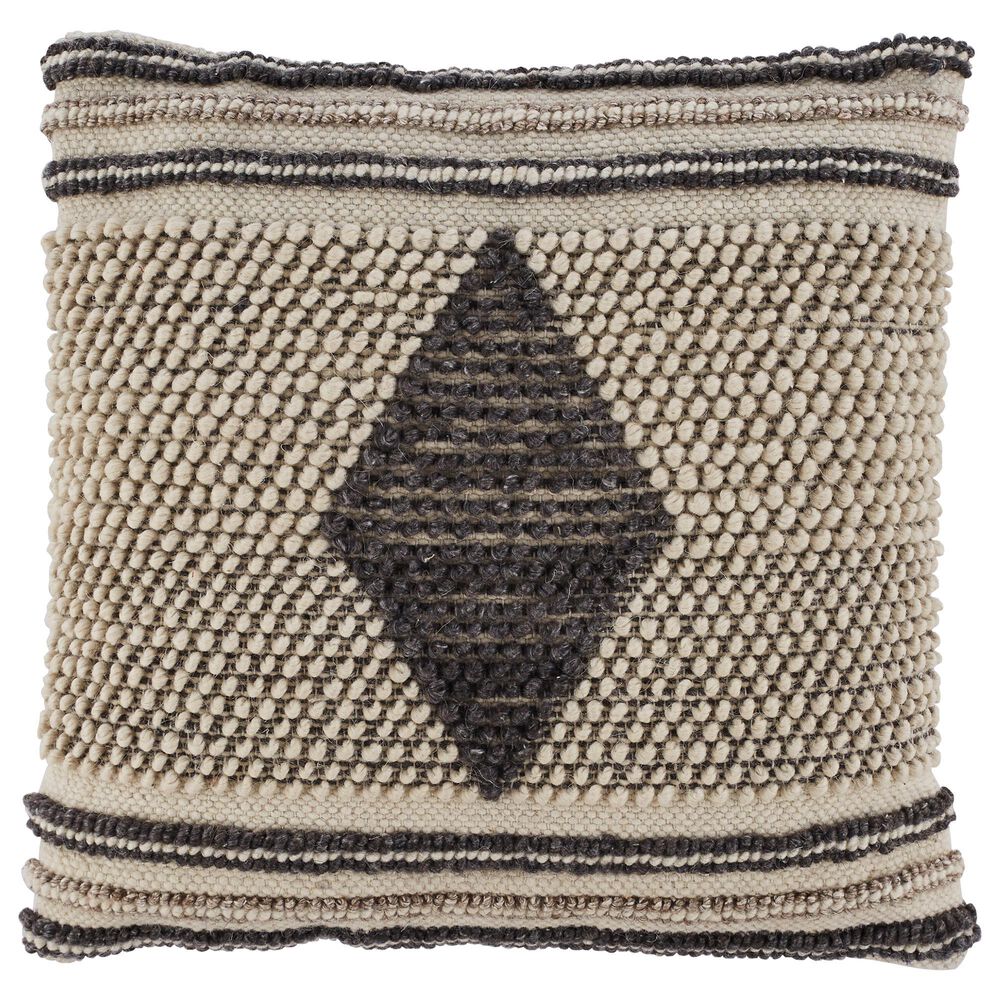 Ashley Ricker 20" Square Throw Pillow in Gray and Cream, , large