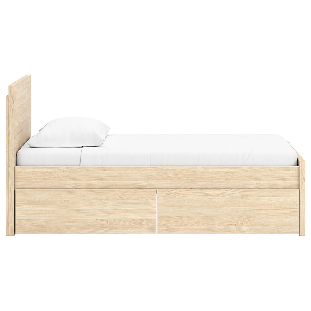 Ashley Onita Twin Panel Platform Bed with 1 Side Storage in Natural, , large