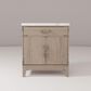 Lexora Home Laurel 30" Single Bathroom Vanity in Grey Oak with White Carrara Marble Top and Rectangular Sink, , large
