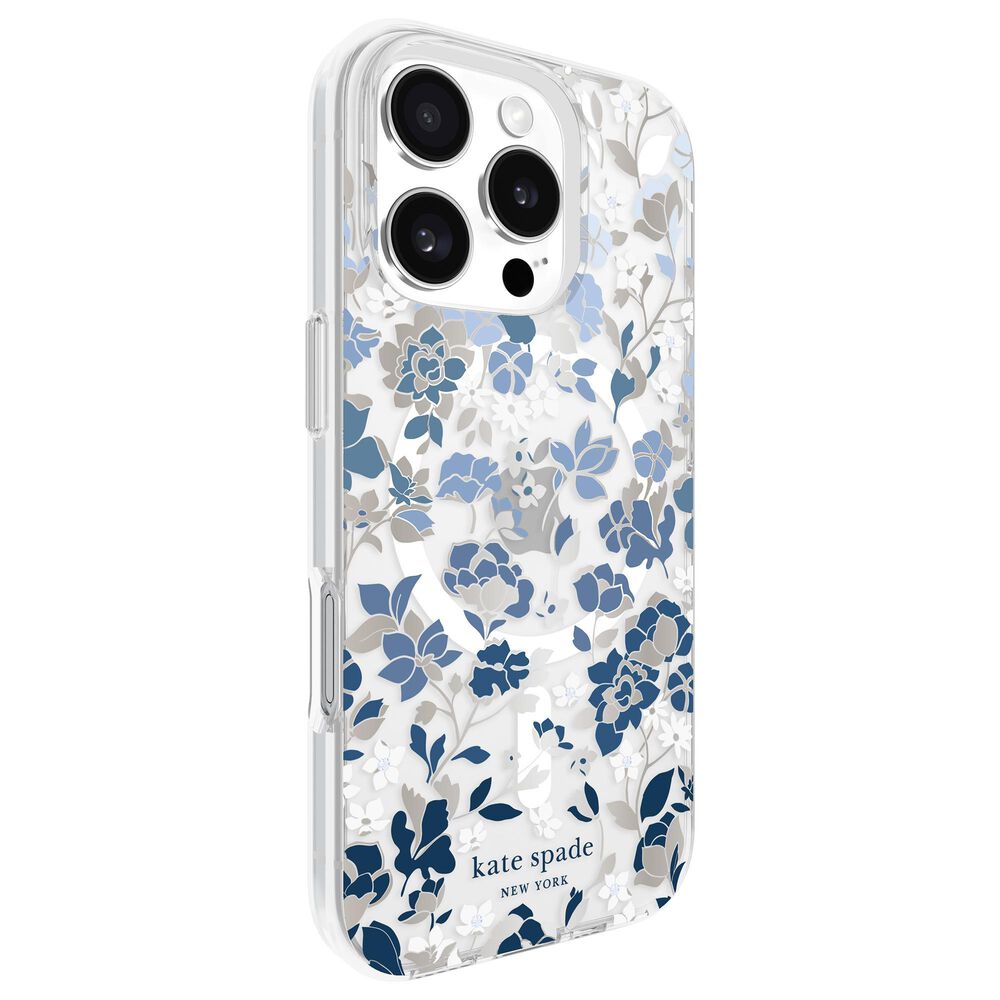 Kate Spade Protective MagSafe Case for Apple iPhone 16 Pro in Flowerbed Blue, , large