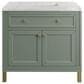 James Martin Vanities Chicago 36" Single Bathroom Vanity in Smokey Celadon with 3 cm Eternal Jasmine Pearl Quartz Top and Rectangular Sink, , large