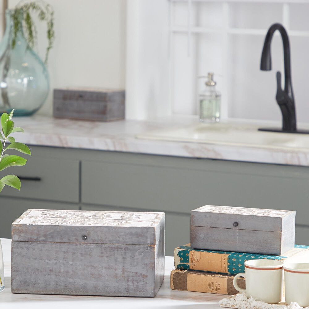 Maple and Jade Country Cottage Box in Grey &#40;Set of 3&#41;, , large