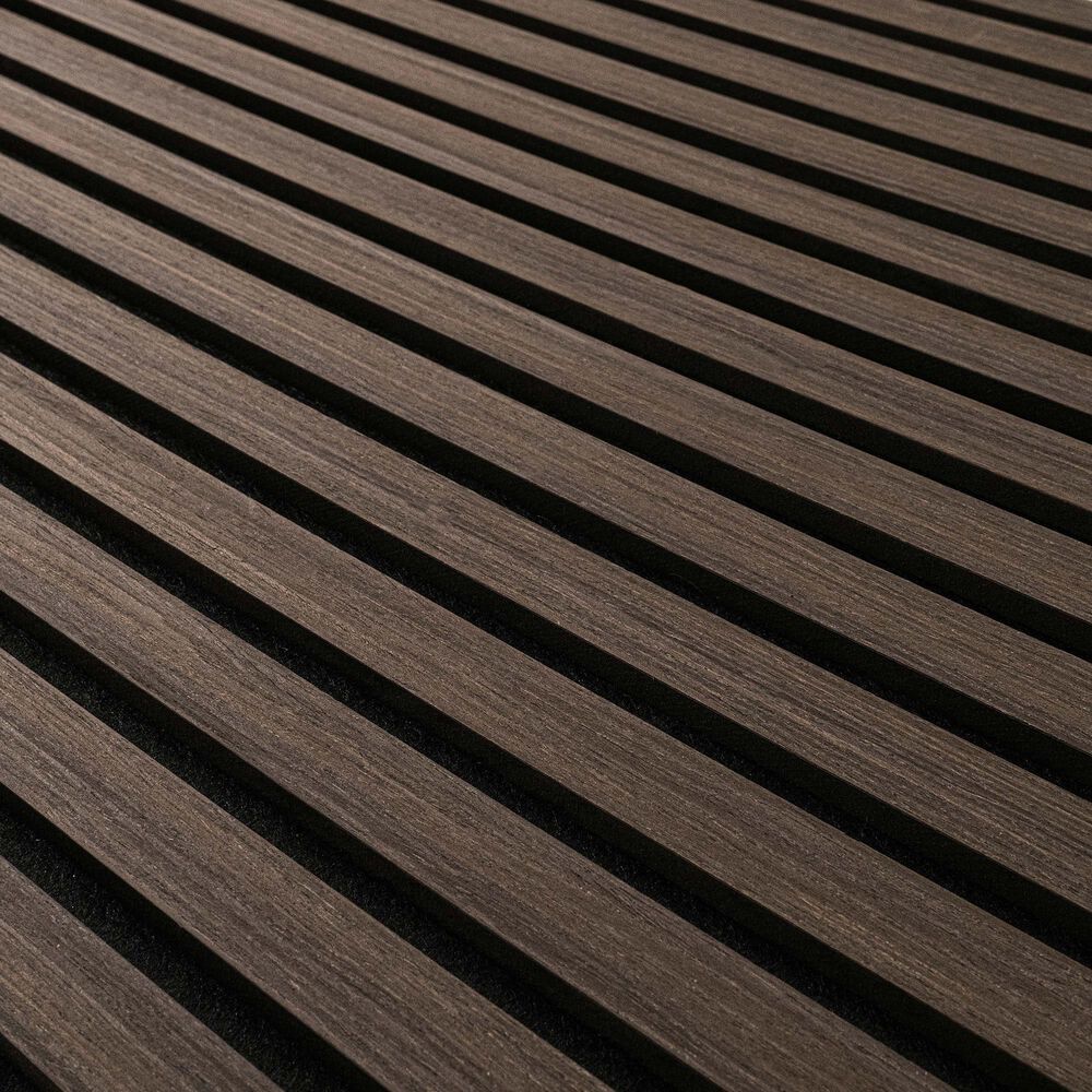 MS International Acoustic Wood Slat Espresso 24" x 48" Wall Panels, , large
