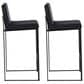 Lumisource Fuji Stackable Barstool with Black Velvet Cushion in Black (Set of 2), , large