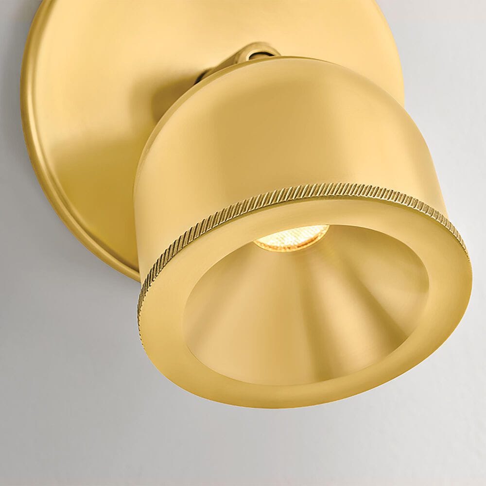 Hudson Valley Lighting Tuthill 1-Light Flush Mount in Aged Brass, , large