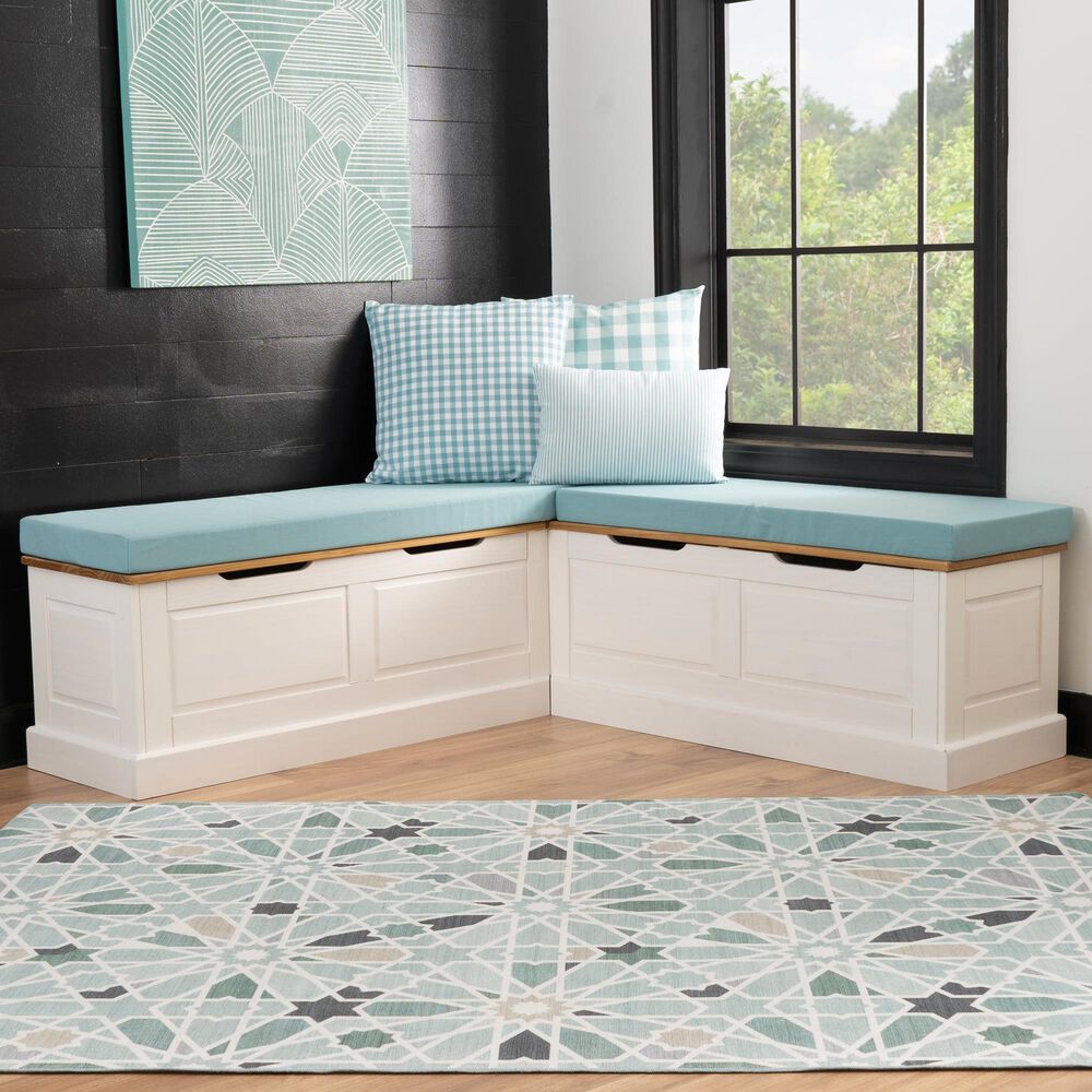 Linon Home Decor Tobin 5-Piece Nook Cushion Set in Seafoam, , large