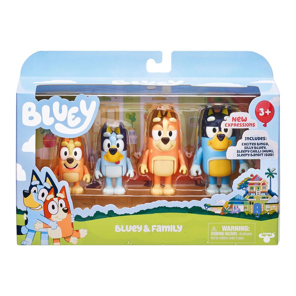 Bluey 4 Pack - Excited Bingo, Silly Bluey, Sleepy Chilli, Sleepy Bandit, , large