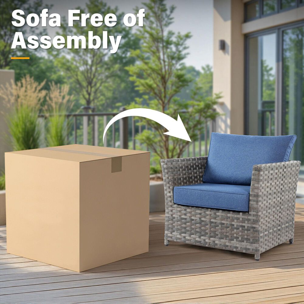 HOMLUX 12-Piece Patio Conversation Set in Denim Blue, , large