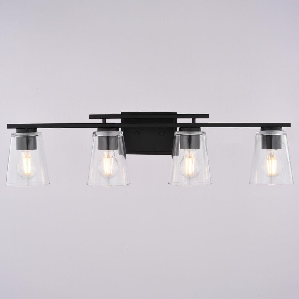 Vaxcel Sedona 4-Light Bathroom Vanity in Matte Black, , large