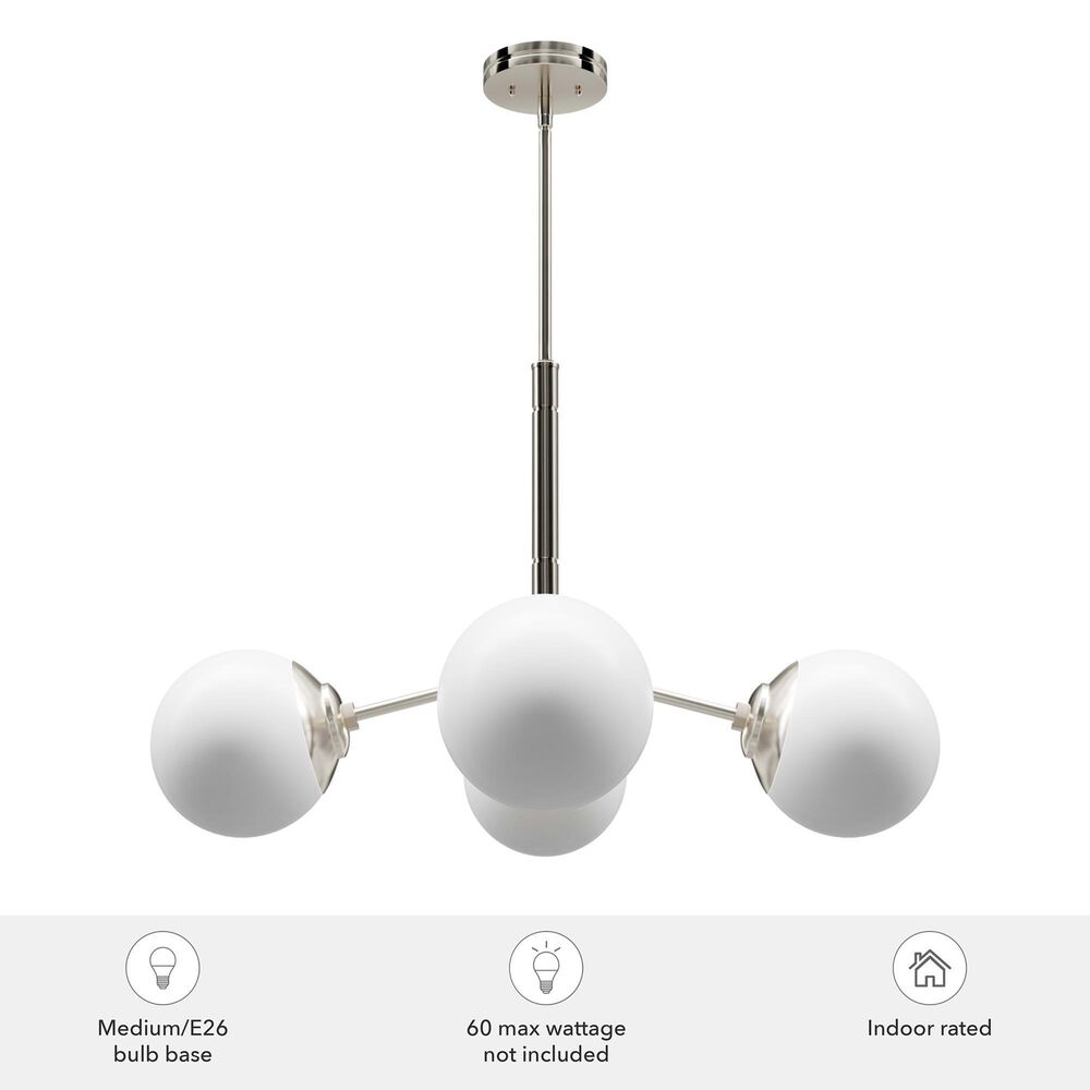 Hunter Hepburn 4-Light Chandelier in Brushed Nickel, , large