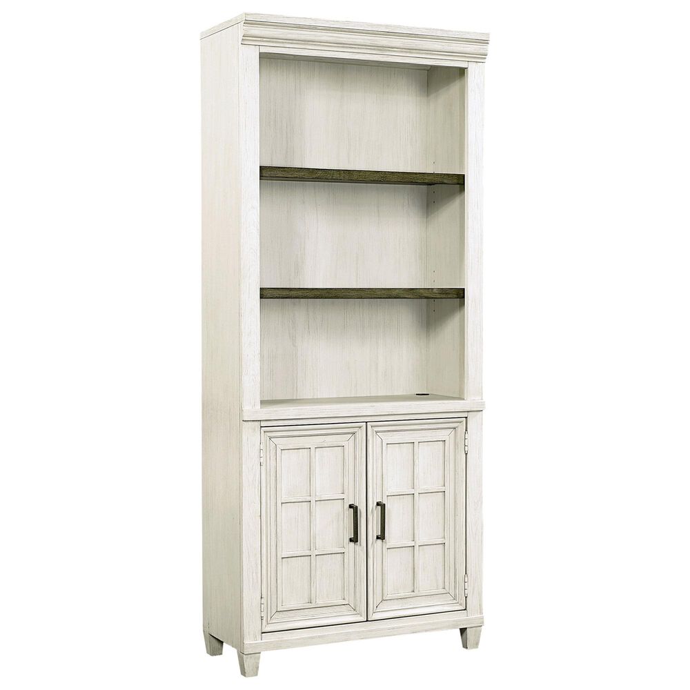 Riva Ridge Caraway 3-Piece Executive Desk with Door Bookcase and Lateral File Set in Aged Ivory, , large