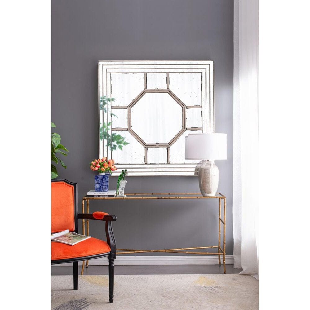 A&amp;B Home Irving Wall Mirror in Sliver and Weathered Gold, , large