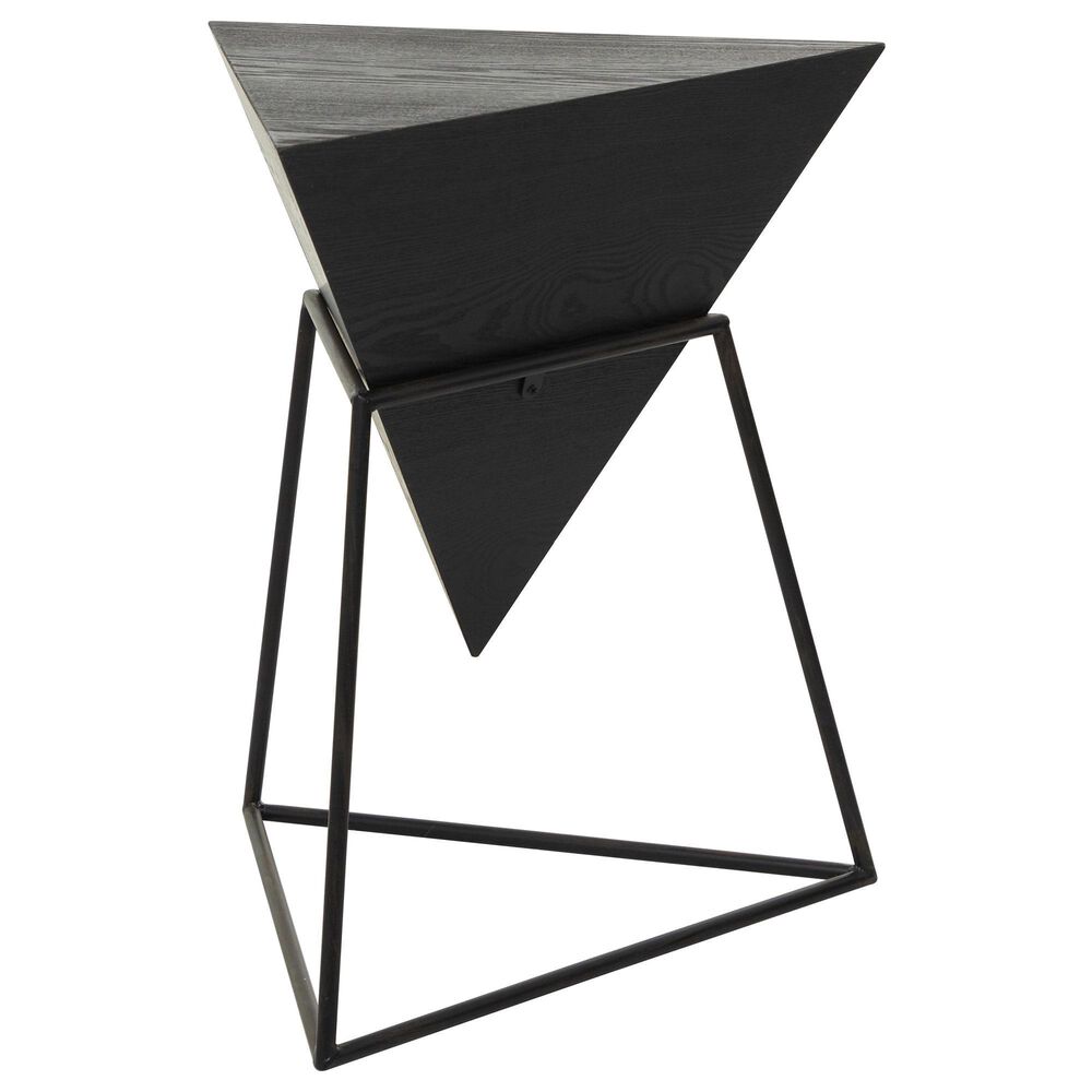 Maple and Jade Inverted Pyramid End Table in Black, , large