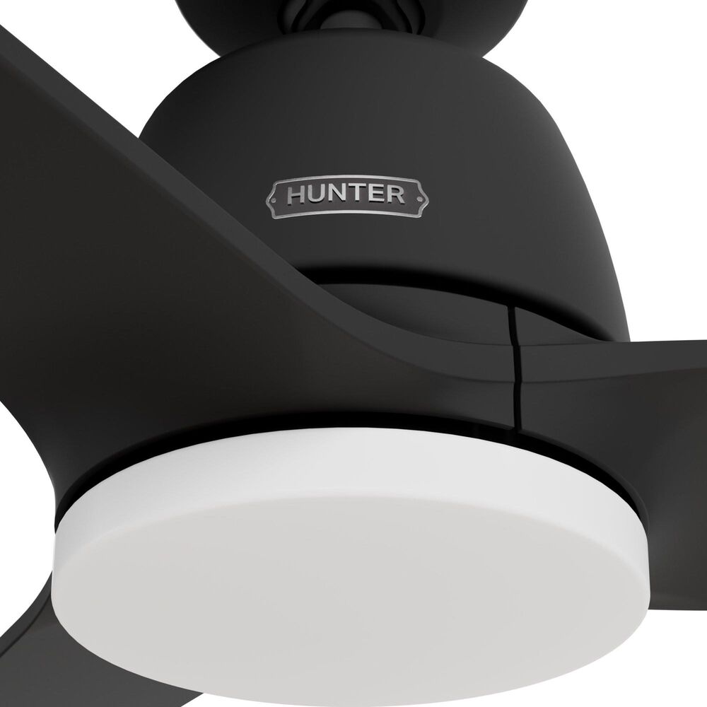 Hunter 52&quot; Malden Matte Black Ceiling Fan with LED Light Kit and Handheld Remote, , large