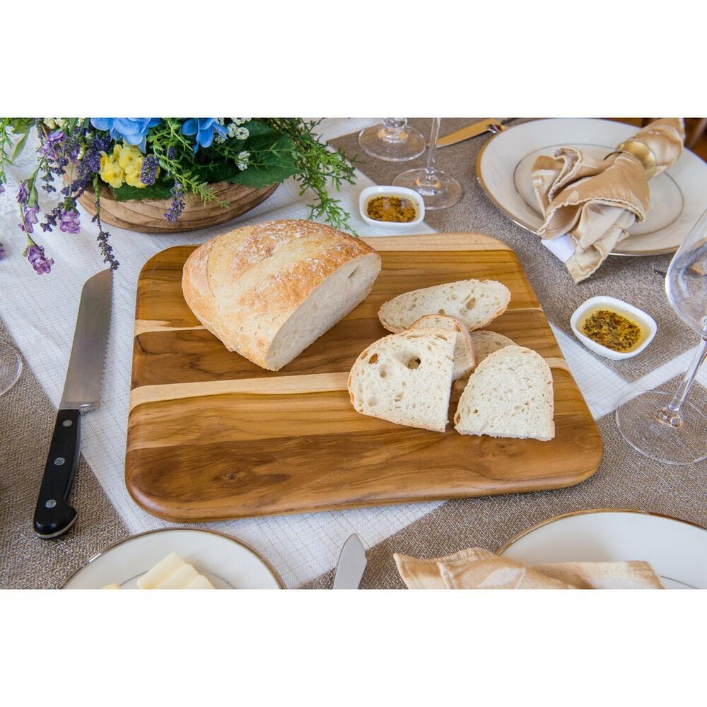 Lipper International Teak Rounded Edge Cutting Board in Brown, , large