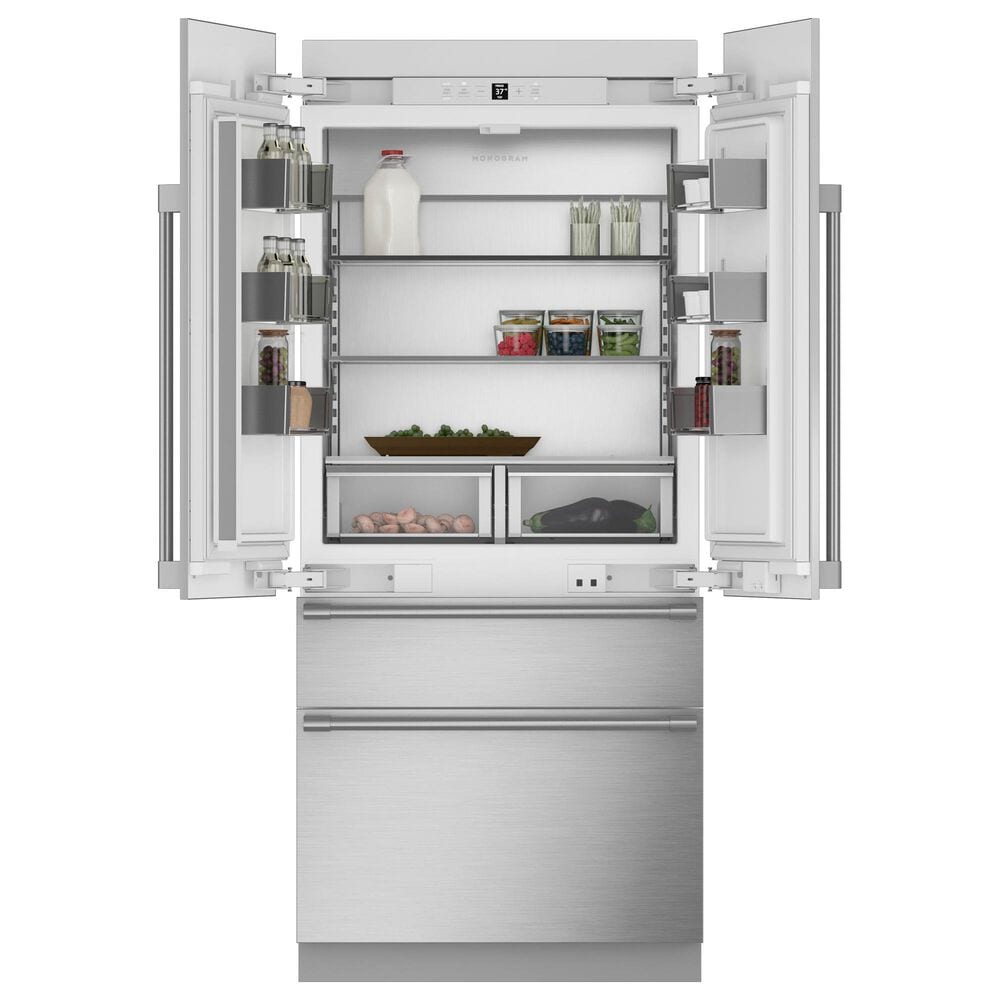 Monogram 20.1 Cu. Ft. Integrated French Door Refrigerator in Panel Ready, , large