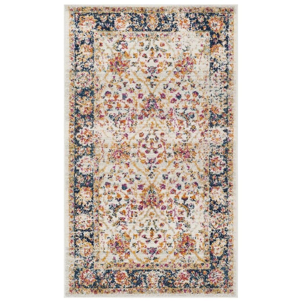 Safavieh Madison MAD609D-3 3" x 5" Cream/Navy Area Rug, , large