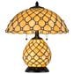 Cal Lighting Valetta Tiffany Table Lamp in Amber and Black, , large