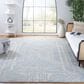 Safavieh Micro-Loop MLP173M 8" x 10" Light Blue and Ivory Area Rug, , large