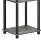 HOMLUX 3-Tier Turn-N-Tube End Table in French Oak Grey and Black (Set of 2), , large