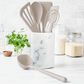 Green Pan Platinum Silicone 7-Piece Utensil Set with Crock in Taupe, , large