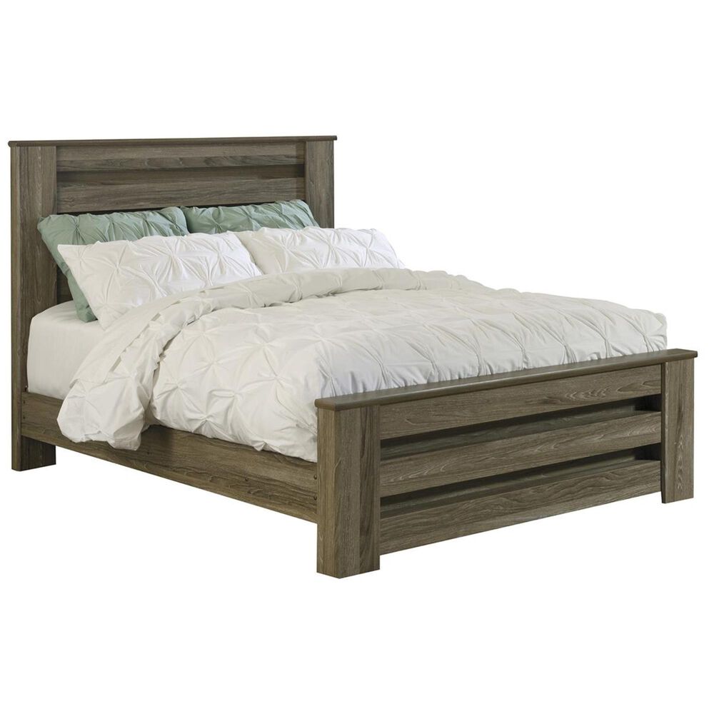 Signature Design by Ashley Zelen 4 Piece Queen Bedroom Set in Warm Gray, , large