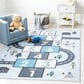 Safavieh Kids Playhouse KPH226F 5"5" x 7"7" Grey and Blue Rug, , large