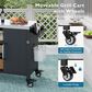 HOMLUX 55.5" Outdoor Kitchen Island with Sink in Black and Stainless Steel, , large