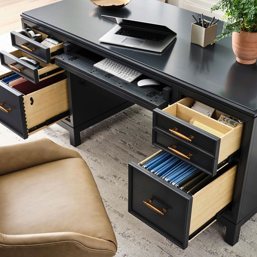 Riva Ridge Alexander 66&quot; Executive Desk in Midnight, , large