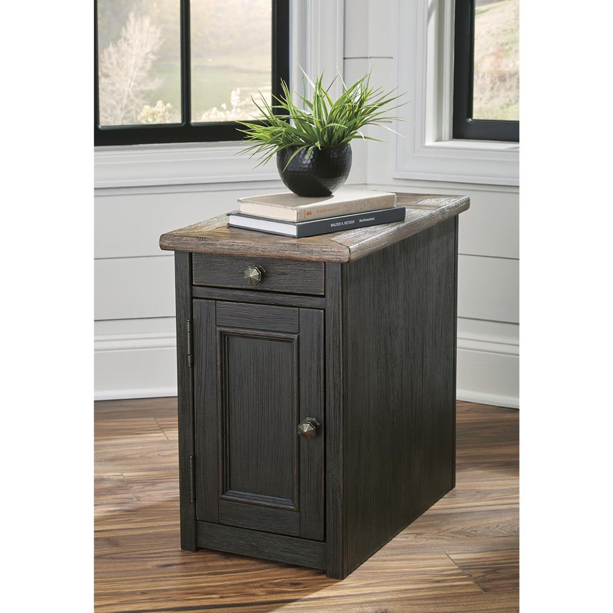 Ashley Tyler Creek Chair Side End Table in Grayish Brown/Black