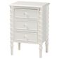Baxton Studio Malinda 3-Drawer End Table with Spindle Legs in White, , large