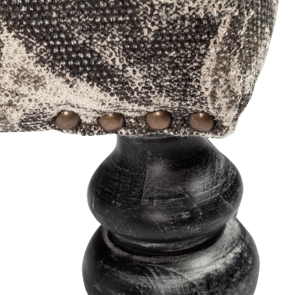 Mercana Alhambra Accent Bench with Gray Cushion Seat in Black, , large