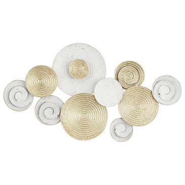 Maple and Jade 21" x 36" Abstract Wall Decor in Gold and White, , large