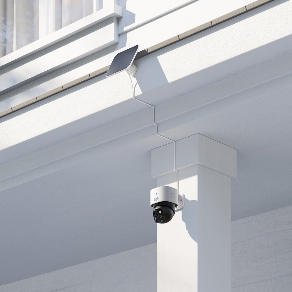 eufy SoloCam S340 Wireless Outdoor Security Camera with Dual Lens and Solar Panel in White, , large