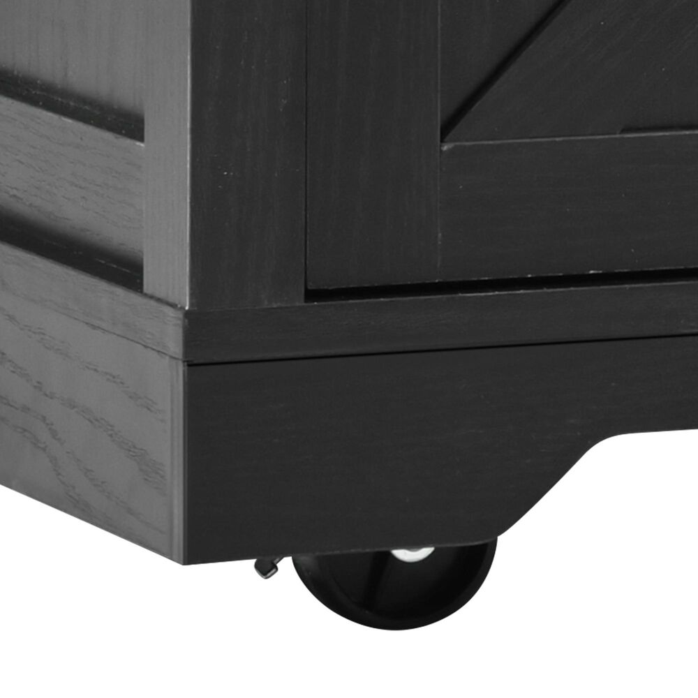 HOMLUX 54" Kitchen Island with Sliding Barn Door in Black, , large