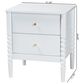 Baxton Studio Lucera 2-Drawer Bobbin Nightstand in White, , large