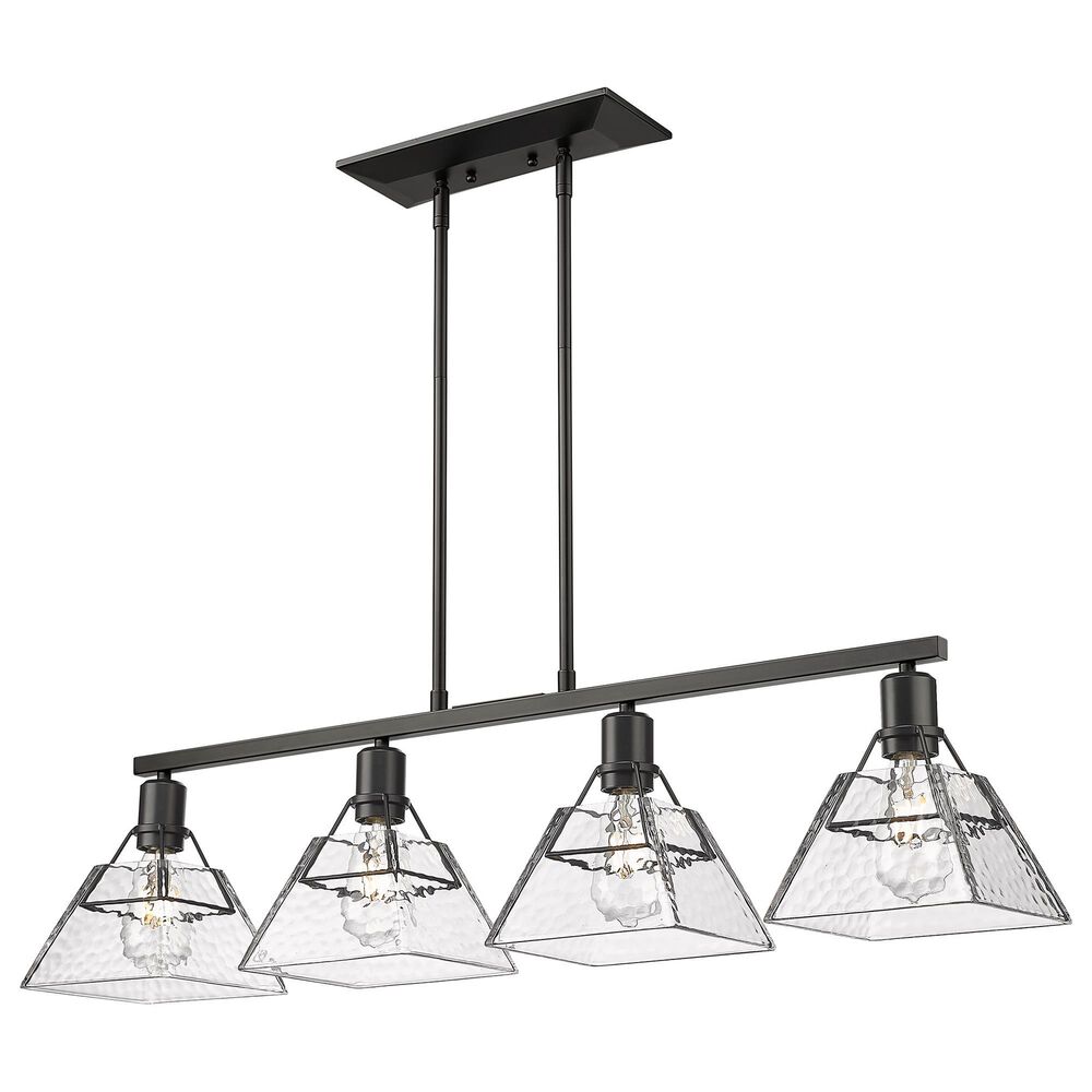 Golden Lighting Kepler 4-Light Pendant with Water Glass Shade in Matte Black, , large