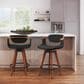 Lumisource Oracle Swivel Counter Stool with Black Cushion in Walnut and Black, , large