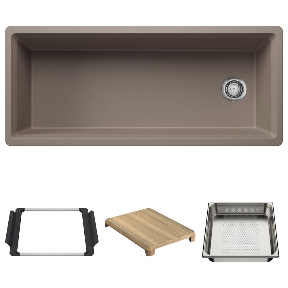 Blanco Inteos 45" Undermount Single Bowl Kitchen Sink in Truffle, , large