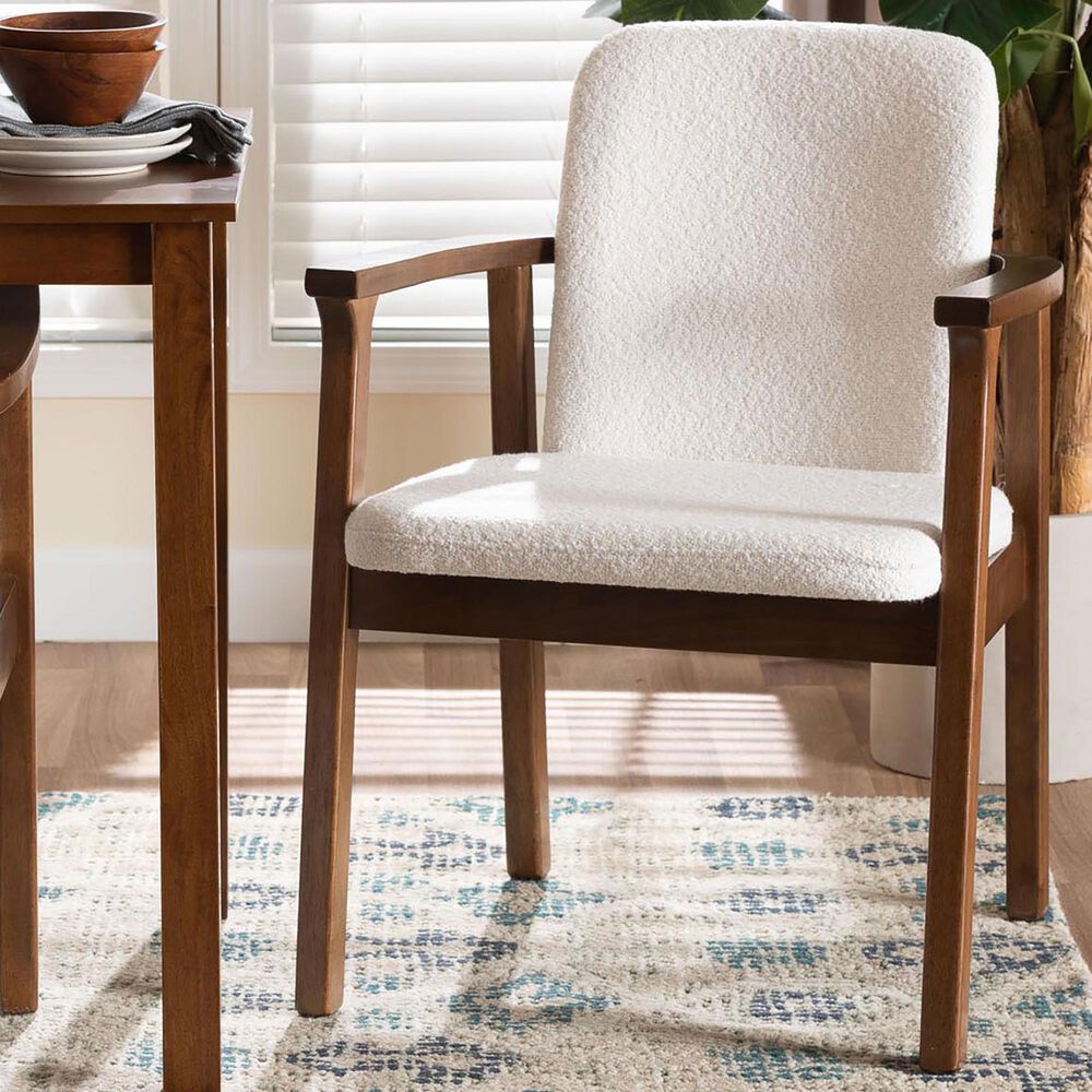 Baxton Studio Miyagi Arm Chair in Walnut Brown, , large