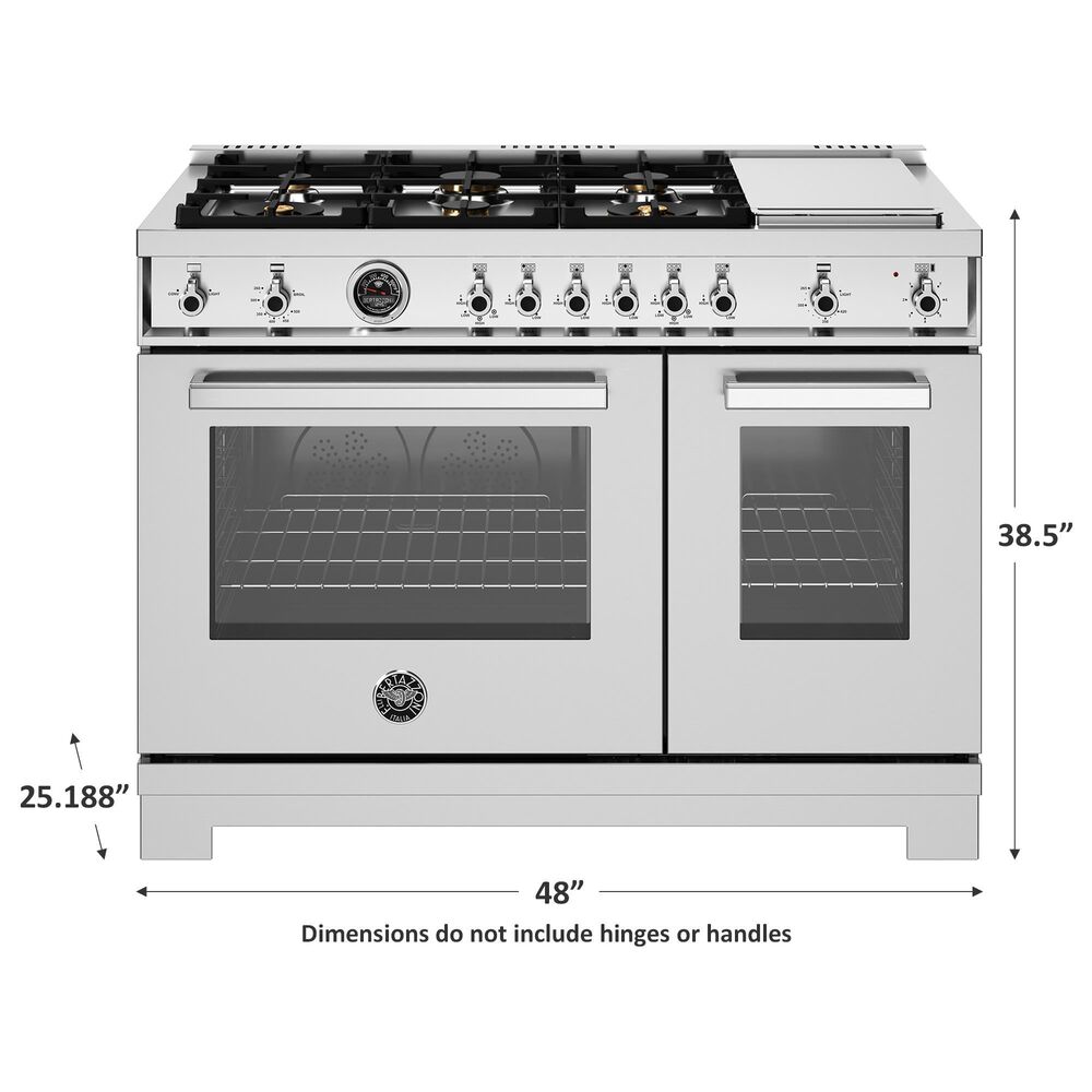 Bertazzoni Professional 7.1 Cu. Ft. Freestanding Liquid Propane Gas Range in Stainless Steel, , large
