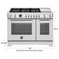 Bertazzoni Professional 7.1 Cu. Ft. Freestanding Liquid Propane Gas Range in Stainless Steel, , large