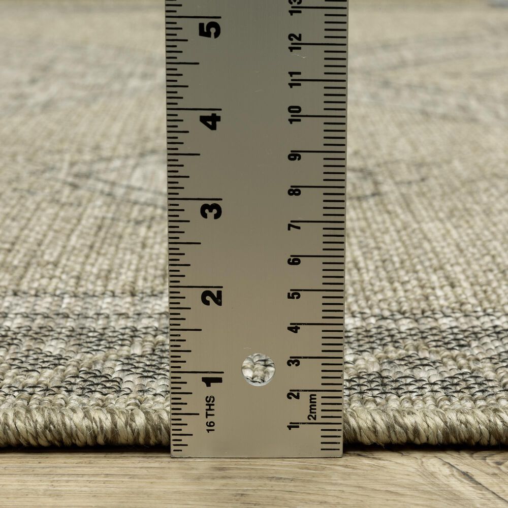 Oriental Weavers Tortuga TR08A 1&#39;10&quot; x 7&#39;6&quot; Beige and Black Runner, , large
