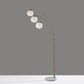 Adesso Remi Arc Lamp in Antique Brass and White, , large