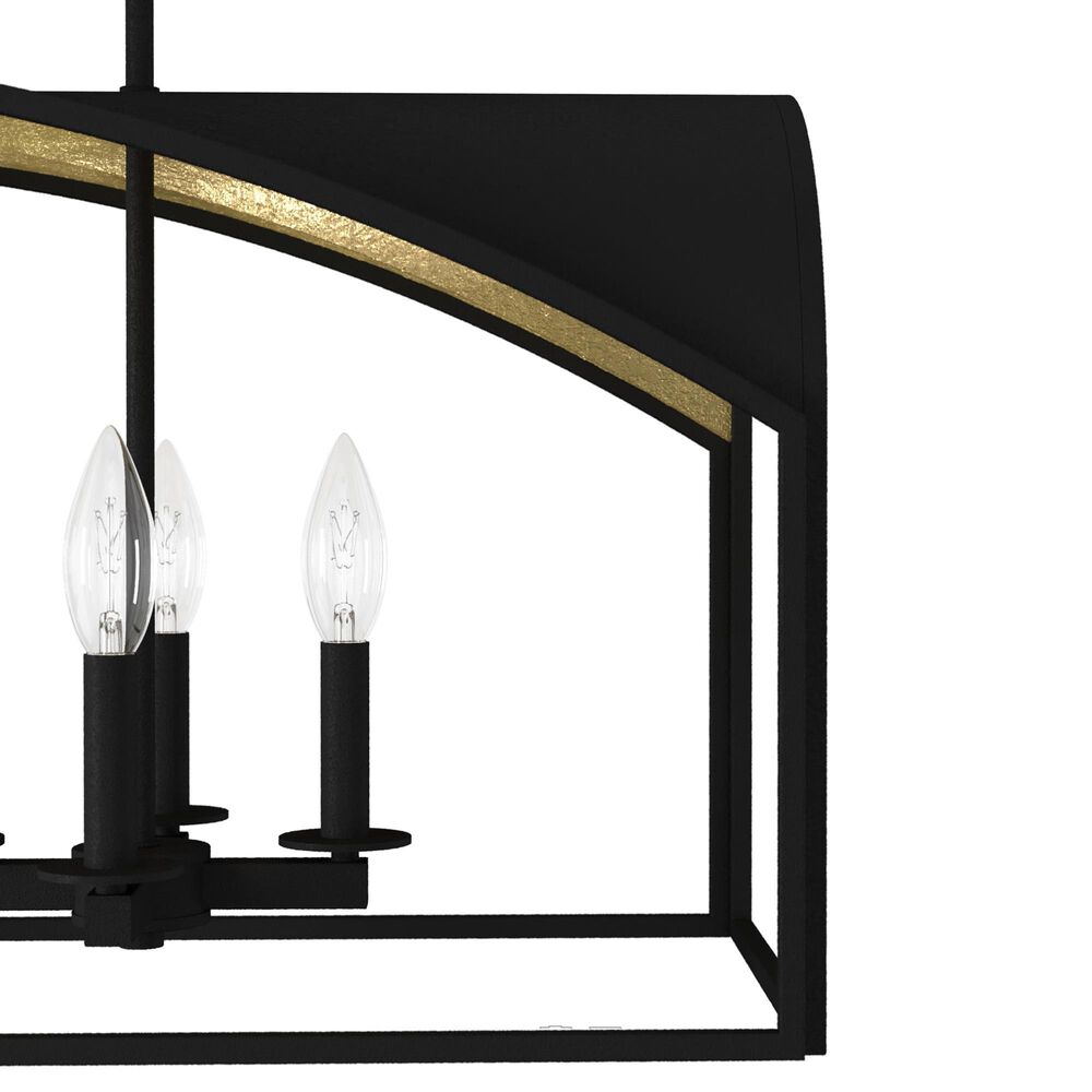Hunter Dukestown 8-Light Linear Chandelier in Natural Iron and Gold Leaf, , large