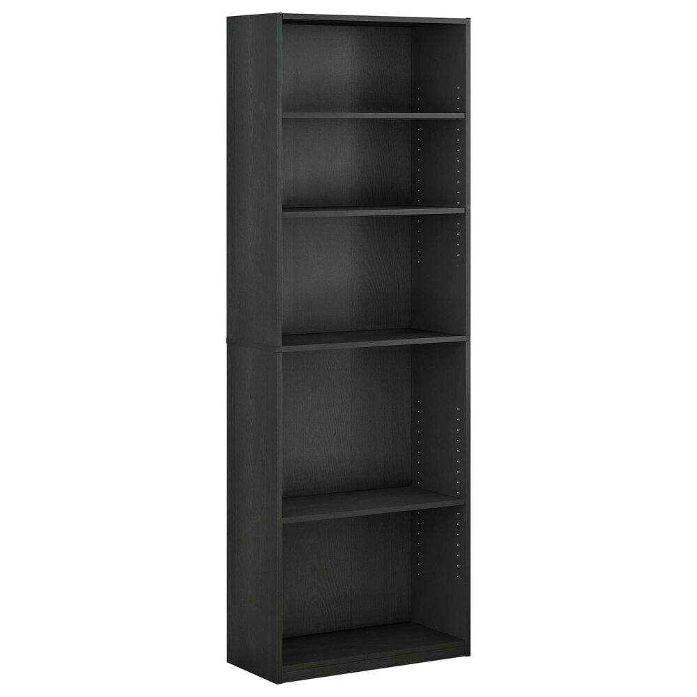 HOMLUX 5-Tier Display Bookshelf with Adjustable Shelves in Blackwood, , large